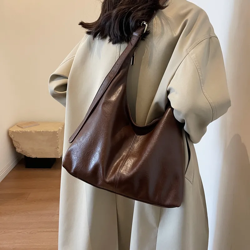 ROSEROOEN PU Tote Bag Shoulder Bag Crossbody Bag Regular Women's Black/Coffee/Brown/Mud-15