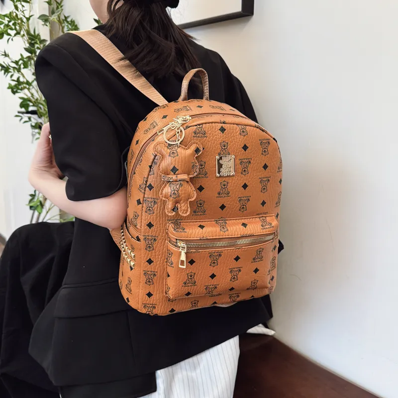 Morellybear PU Backpack Unisex Multicolor-15