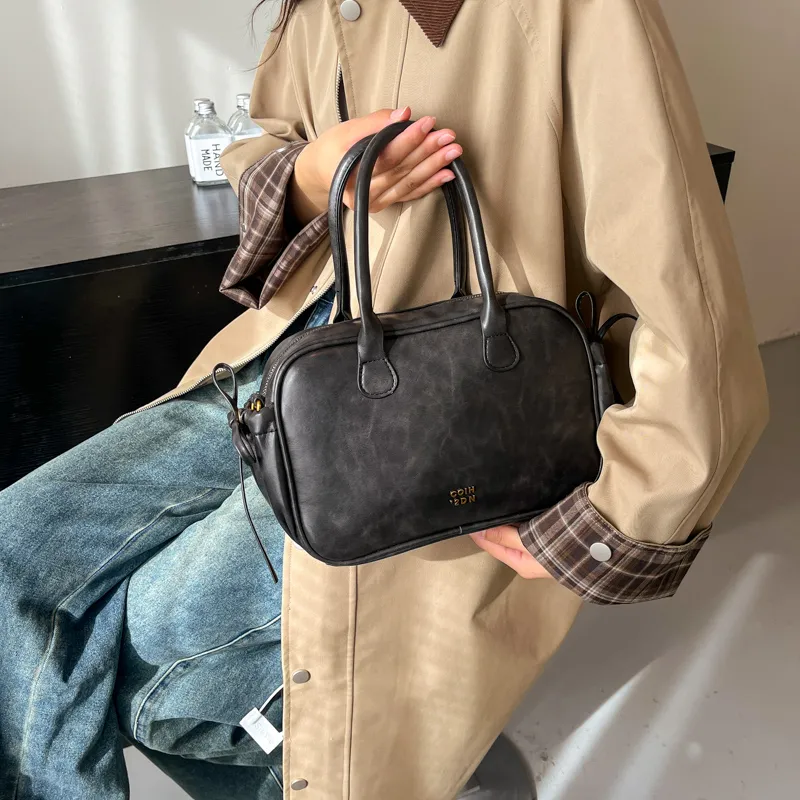 Morellybear PU Crossbody One Shoulder Handbag Women's Black/Coffee/Brown-6