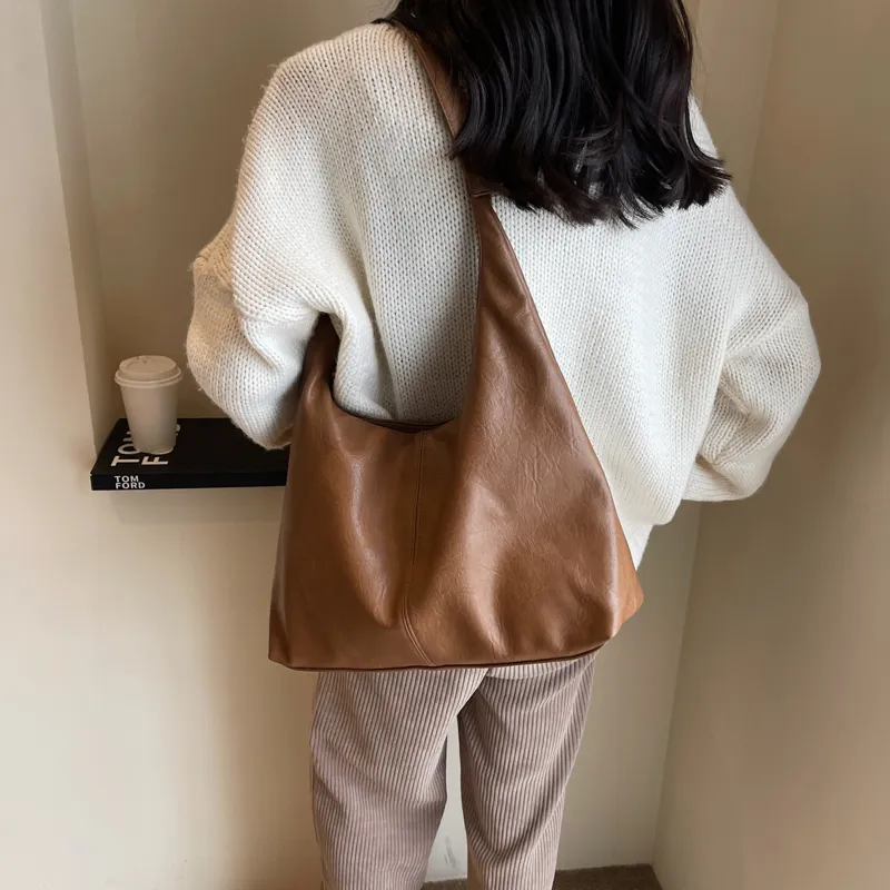 ROSEROOEN PU Tote Bag Shoulder Bag Crossbody Bag Regular Women's Black/Coffee/Brown/Mud-28