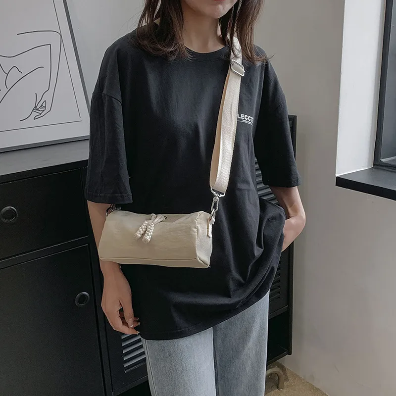 Morellybear Nylon Crossbody Bag Regular Women's Black/White-42