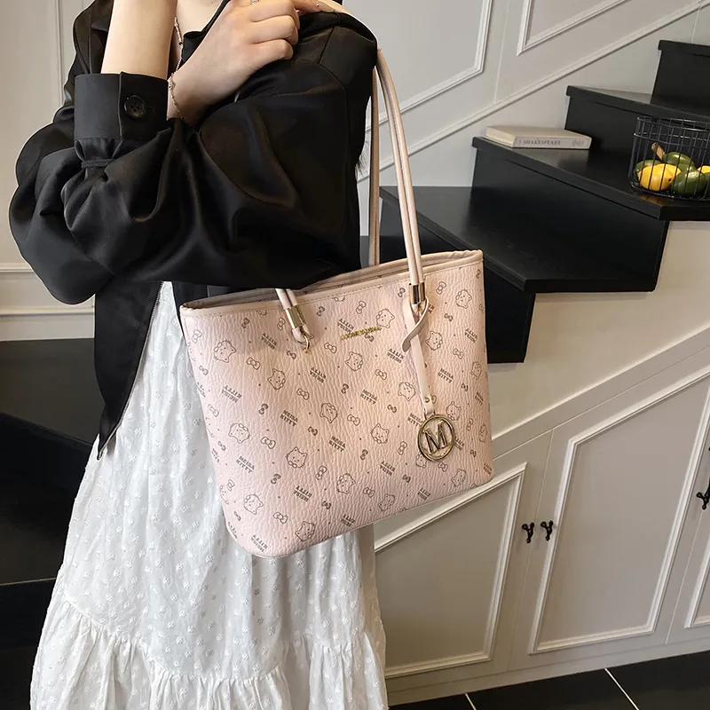 Morellybear PU Shoulder Bag Women's Pink/Brown/White-4