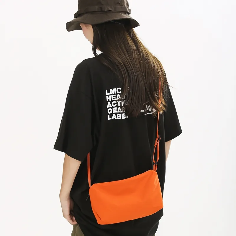 Morellybear Nylon Shoulder Bag, Crossbody Bag Regular Unisex Black/Orange/Green/Yellow/White-7