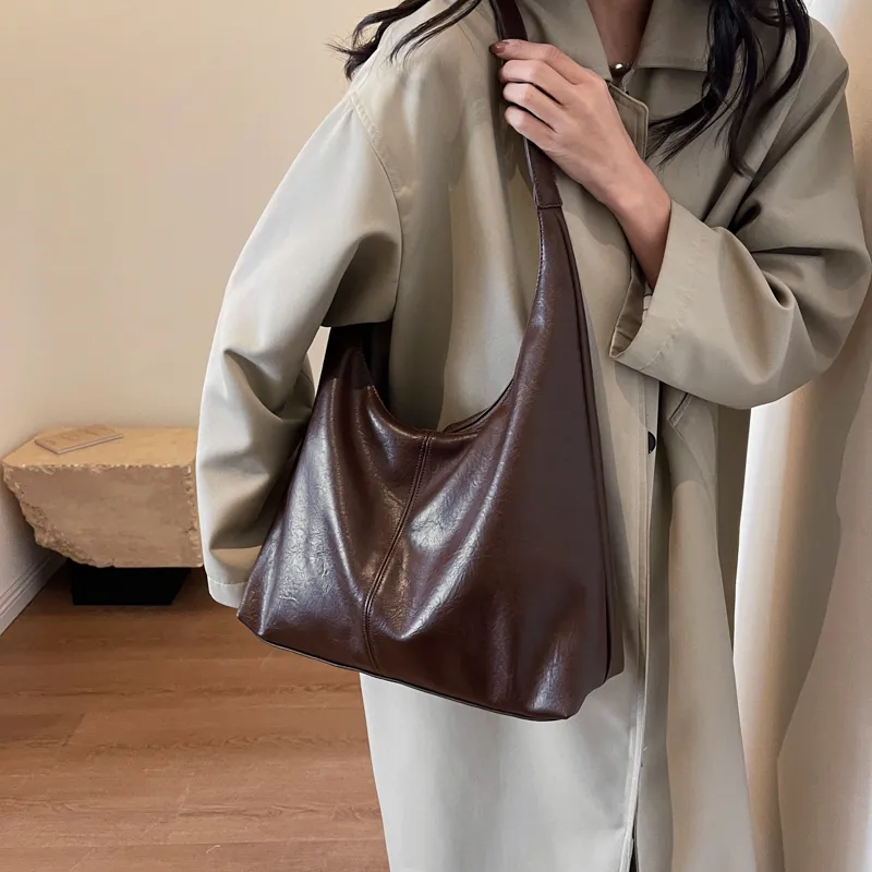 ROSEROOEN PU Tote Bag Shoulder Bag Crossbody Bag Regular Women's Black/Coffee/Brown/Mud-12