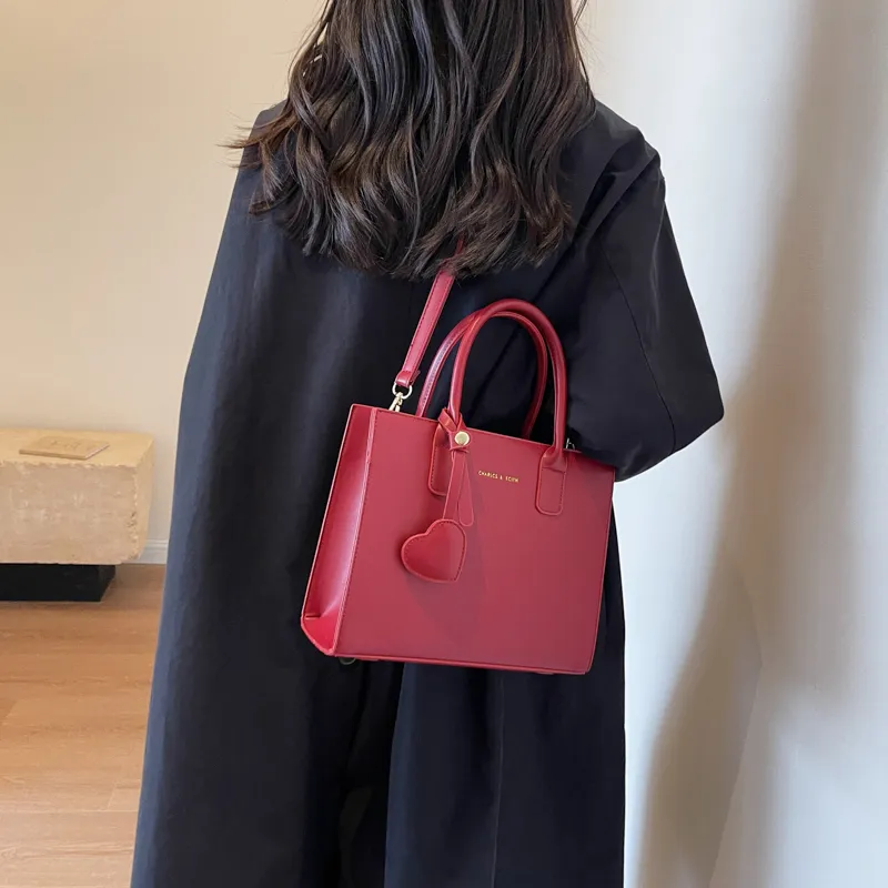 Morellybear PU One Shoulder Handbags Regular Women's Black/Burgundy-7