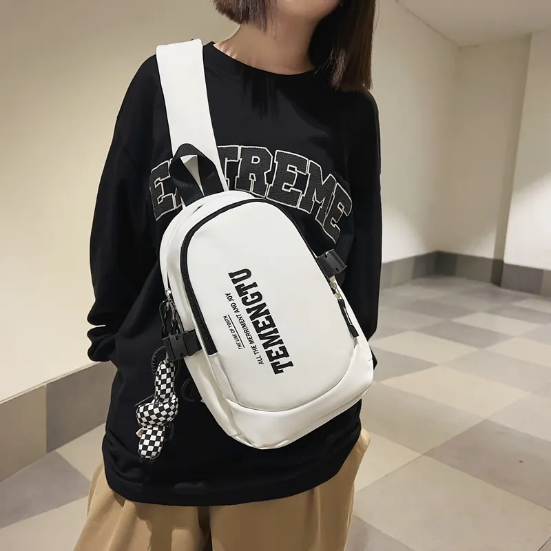 Morellybear Nylon Crossbody Bags Sling Bags Regular Unisex Black/White/Gray-10