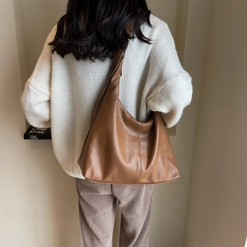 ROSEROOEN PU Tote Bag Shoulder Bag Crossbody Bag Regular Women's Black/Coffee/Brown/Mud-21
