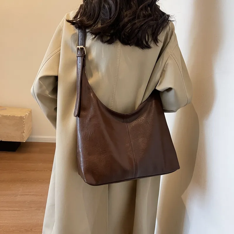 ROSEROOEN PU Tote Bag Shoulder Bag Crossbody Bag Regular Women's Black/Coffee/Brown/Mud-13
