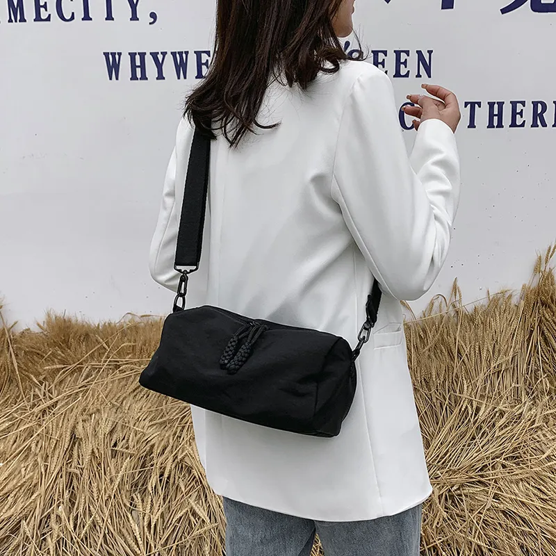 Morellybear Nylon Crossbody Bag Regular Women's Black/White-6