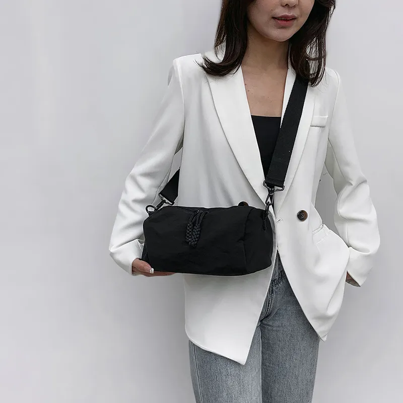Morellybear Nylon Crossbody Bag Regular Women's Black/White-11
