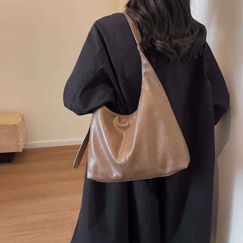 ROSEROOEN PU Tote Bag Shoulder Bag Crossbody Bag Regular Women's Black/Coffee/Brown/Mud-39