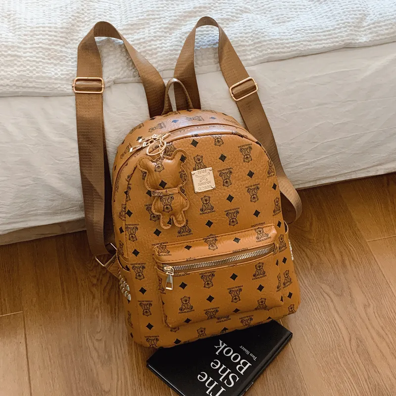 Morellybear PU Backpack Unisex Multicolor-14