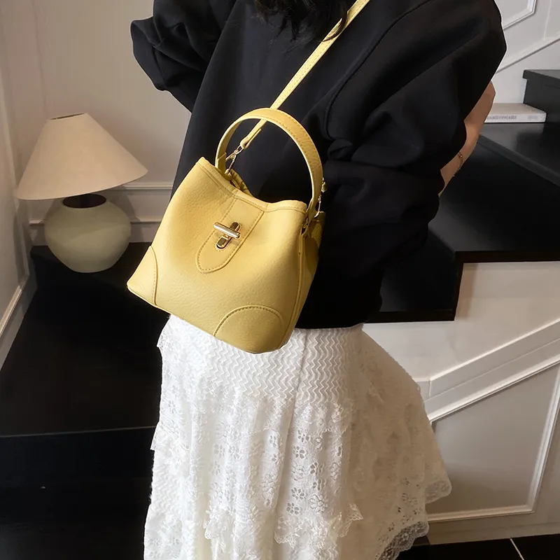 Morellybear PU Crossbody One Shoulder Handbag Women's White/Pink/Yellow/Blue/Black-20