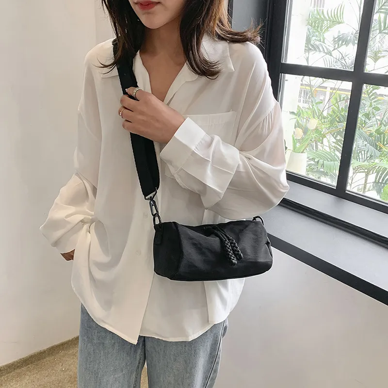 Morellybear Nylon Crossbody Bag Regular Women's Black/White-18