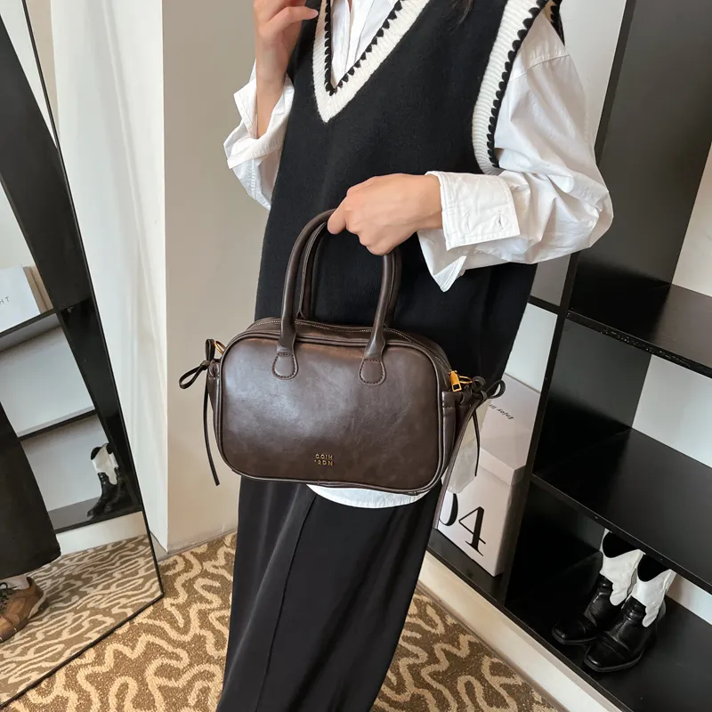 Morellybear PU Crossbody One Shoulder Handbag Women's Black/Coffee/Brown-14