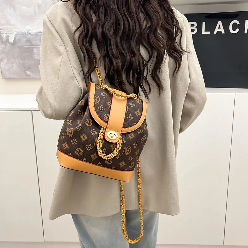 Morellybear PVC Backpack Women's Tricolor/Coffee-13