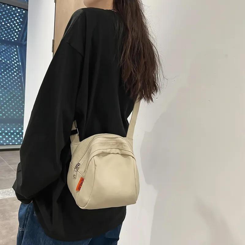 Morellybear Nylon Crossbody Bag, Shoulder Bag Unisex Black/Beige/Blue/Red/Yellow-11