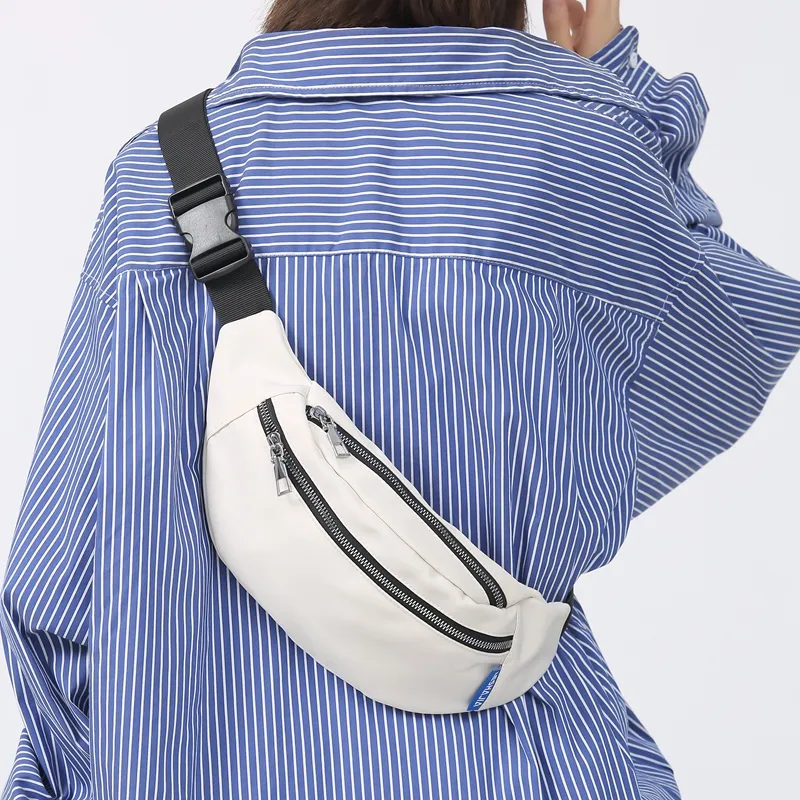 Morellybear Nylon Sling Bag Regular Unisex Black/Khaki/White/Gray-8