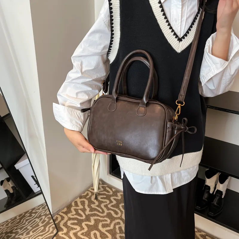 Morellybear PU Crossbody One Shoulder Handbag Women's Black/Coffee/Brown-10