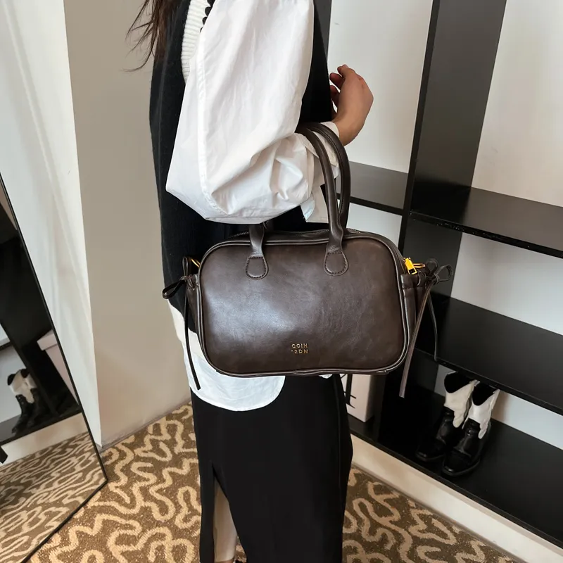 Morellybear PU Crossbody One Shoulder Handbag Women's Black/Coffee/Brown-13