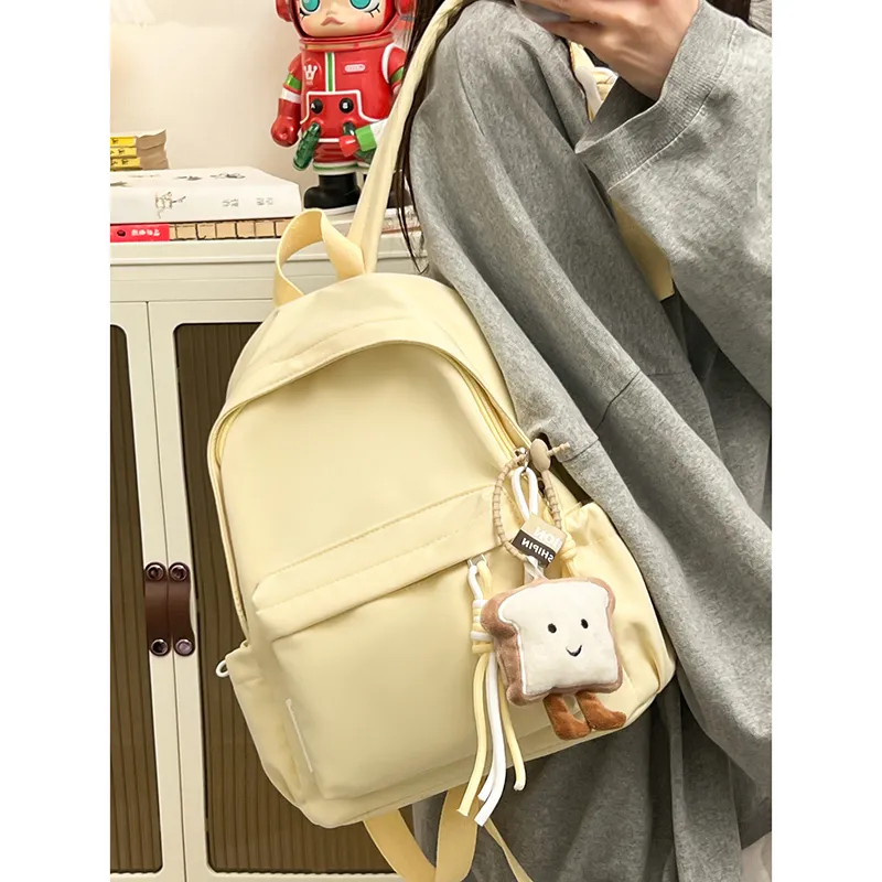 Morellybear Nylon Backpack Regular Women's Yellow/Green/White/Pink/Black-4