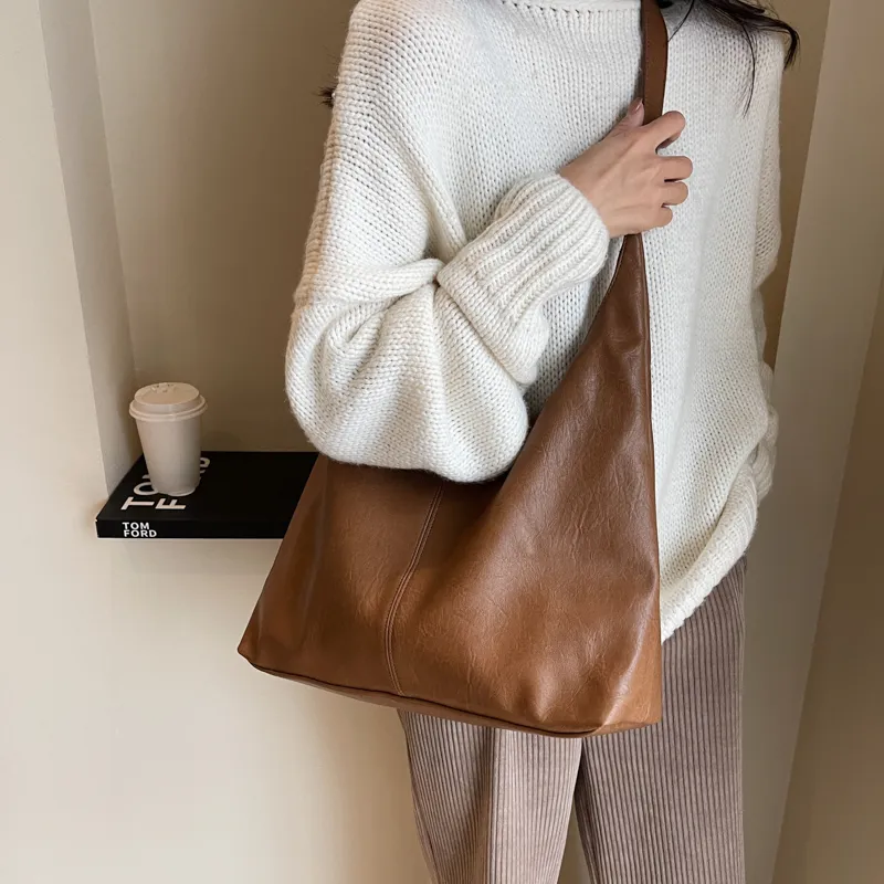 ROSEROOEN PU Tote Bag Shoulder Bag Crossbody Bag Regular Women's Black/Coffee/Brown/Mud-27