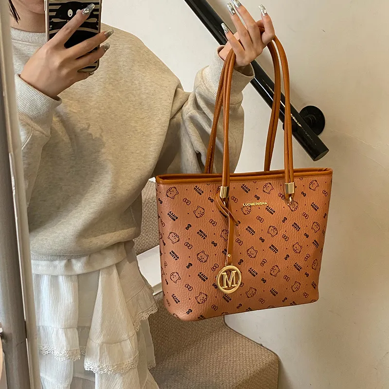 Morellybear PU Shoulder Bag Women's Pink/Brown/White-12