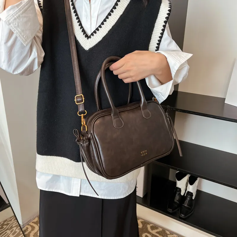 Morellybear PU Crossbody One Shoulder Handbag Women's Black/Coffee/Brown-9