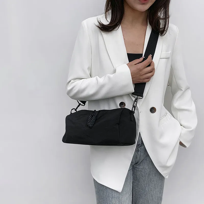 Morellybear Nylon Crossbody Bag Regular Women's Black/White-7
