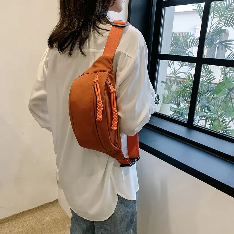 Morellybear Nylon Crossbody Bags Fanny Pack Sling Bags Regular Unisex White/Yellow/Black/Orange/Green/Pink-1