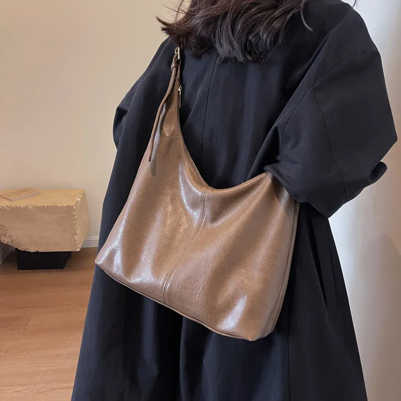 ROSEROOEN PU Tote Bag Shoulder Bag Crossbody Bag Regular Women's Black/Coffee/Brown/Mud-33