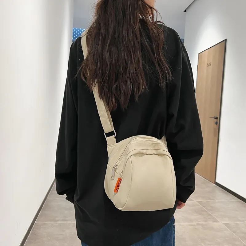 Morellybear Nylon Crossbody Bag, Shoulder Bag Unisex Black/Beige/Blue/Red/Yellow-8