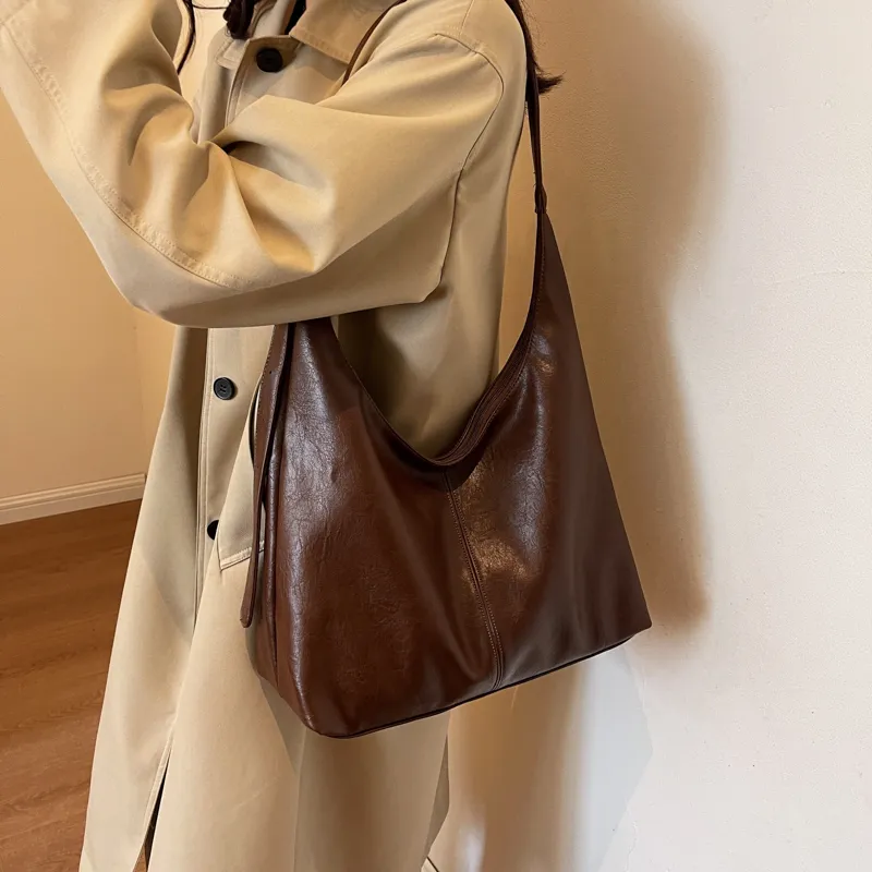 ROSEROOEN PU Tote Bag Shoulder Bag Crossbody Bag Regular Women's Black/Coffee/Brown/Mud-16