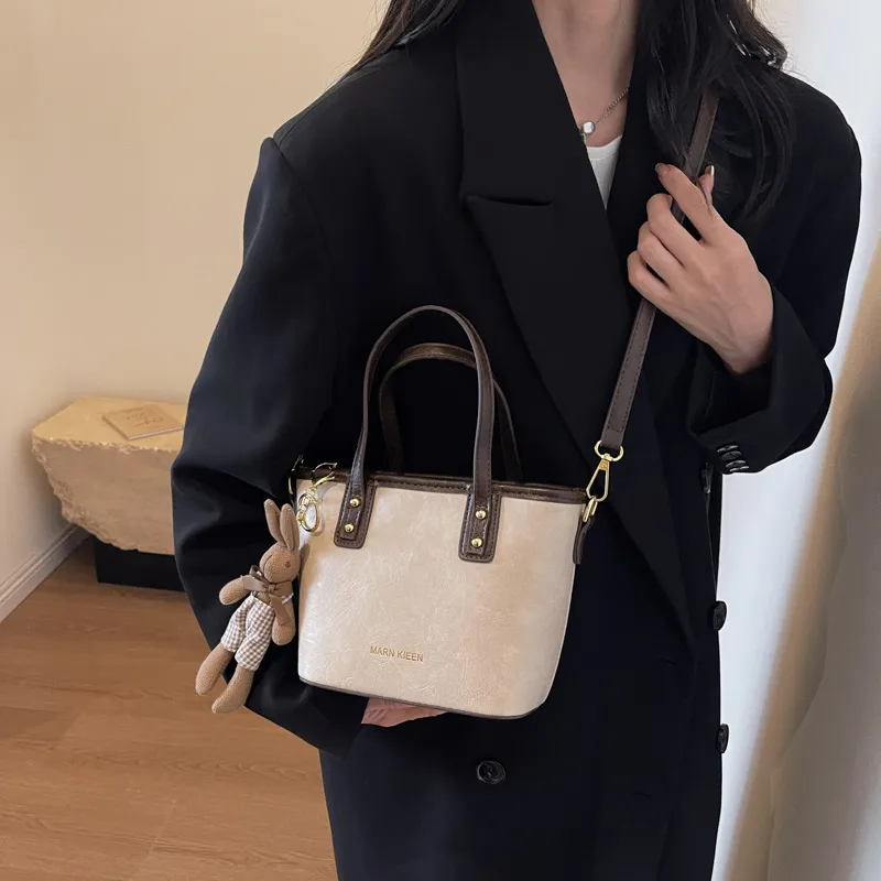 Morellybear Pu Tote Bag Shopping Bag One Shoulder Handbag Crossbody Bag Regular Women's Black/Brown/Coffee/Ecru-12