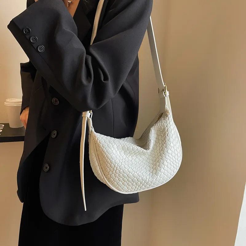 Morellybear PU Dumpling Bag Shoulder Bag Crossbody Bag Regular Women's Black/Ecru/Coffee/Khaki/Khaki & Brown-20
