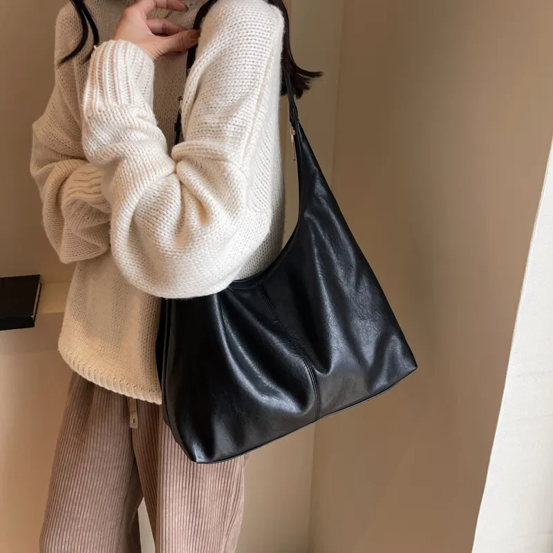 ROSEROOEN PU Tote Bag Shoulder Bag Crossbody Bag Regular Women's Black/Coffee/Brown/Mud-4