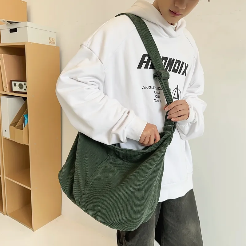 Morellybear Strips Canvas Bag Crossbody Bag Regular Women's Black/White/Green/Red/Brown-14