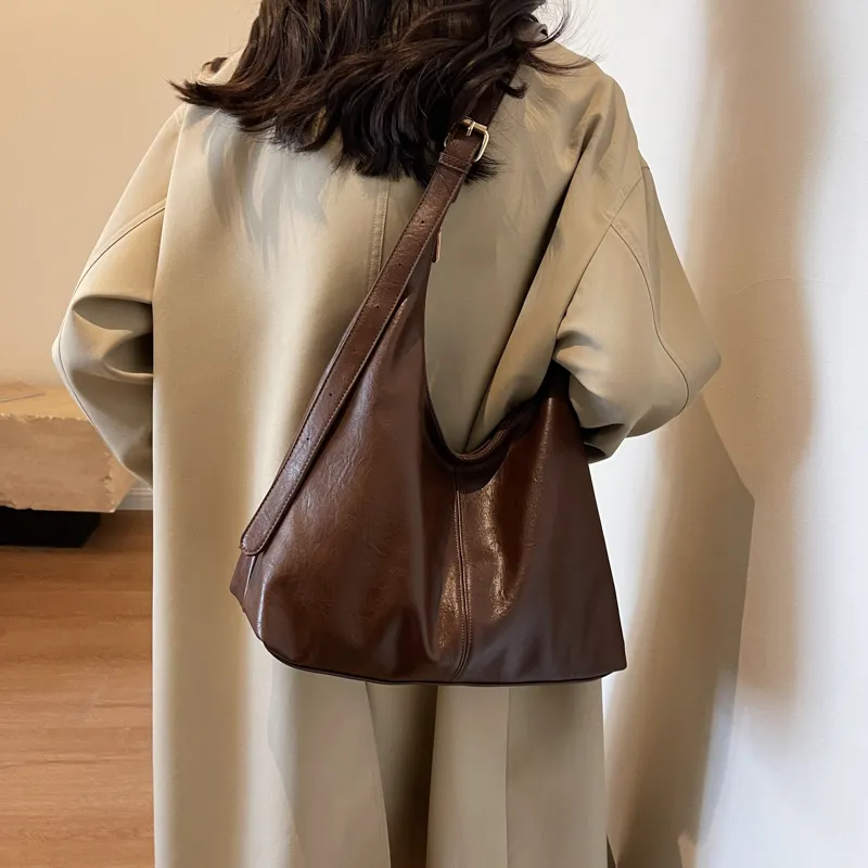ROSEROOEN PU Tote Bag Shoulder Bag Crossbody Bag Regular Women's Black/Coffee/Brown/Mud-14
