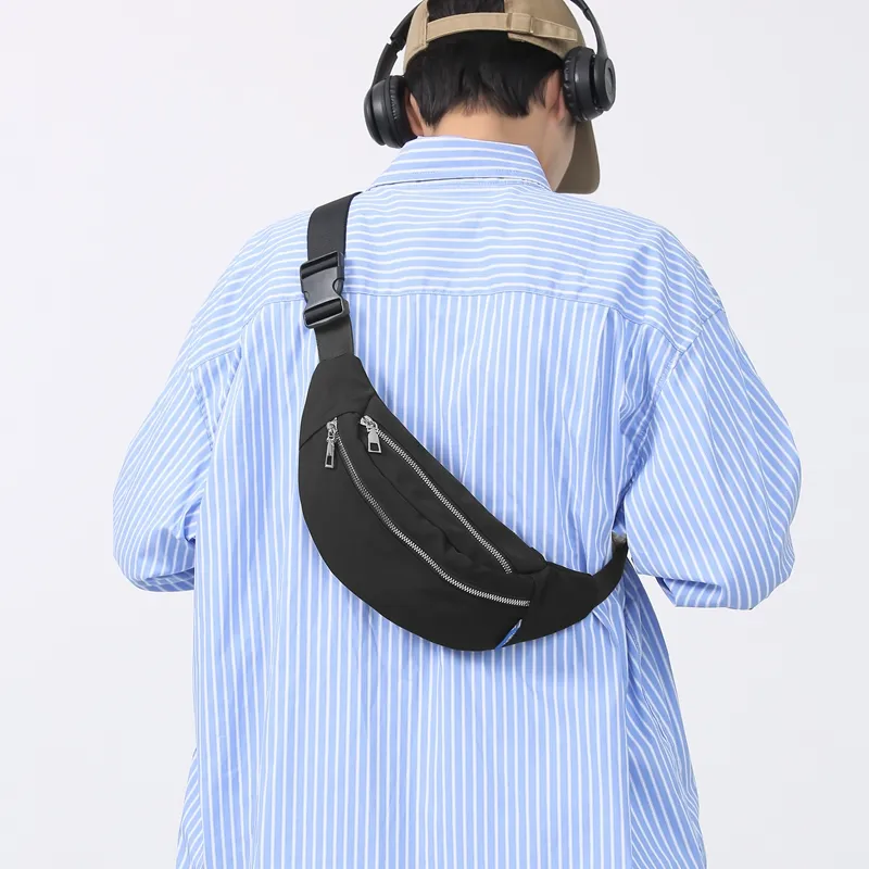 Morellybear Nylon Sling Bag Regular Unisex Black/Khaki/White/Gray-1