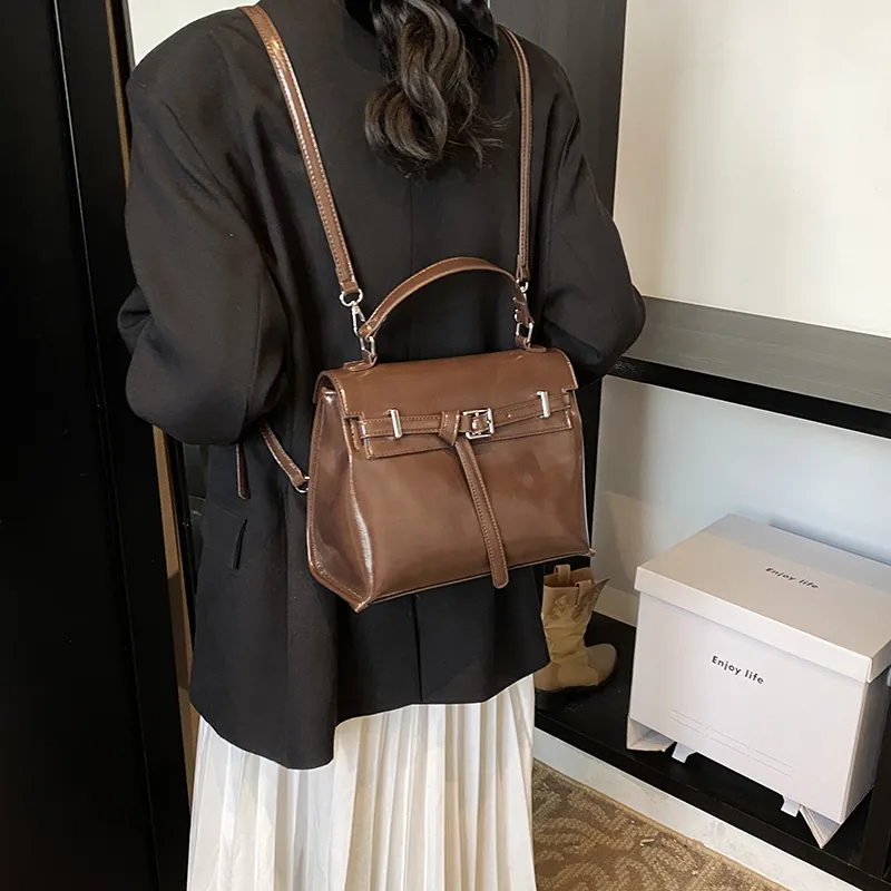 Morellybear PU Backpack Women's Black/Brown-9