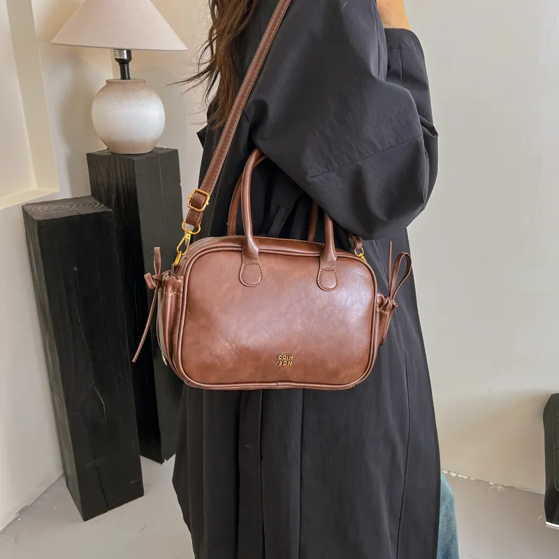 Morellybear PU Crossbody One Shoulder Handbag Women's Black/Coffee/Brown-16