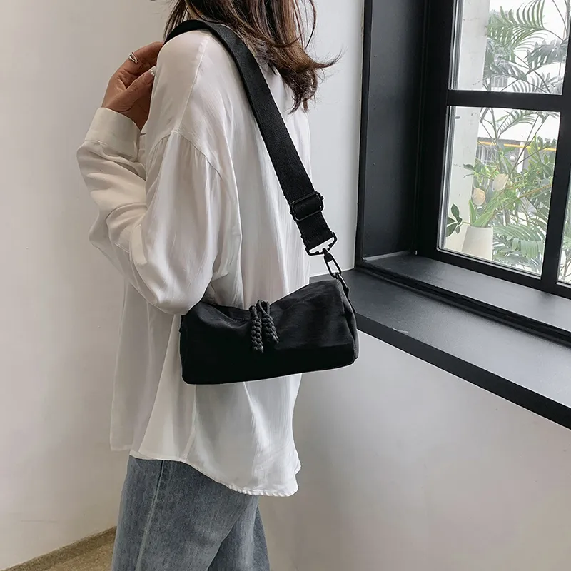 Morellybear Nylon Crossbody Bag Regular Women's Black/White-14