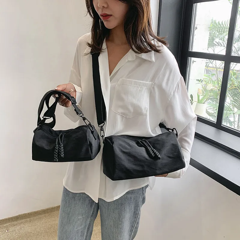Morellybear Nylon Crossbody Bag Regular Women's Black/White-10
