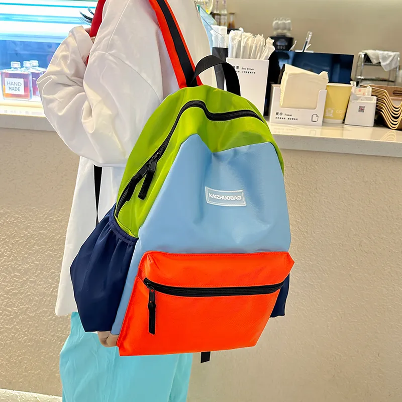 Morellybear Nylon Backpack Regular Women's Pink/Blue-7