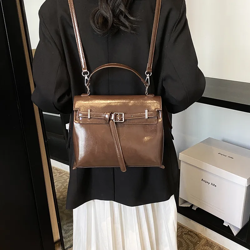 Morellybear PU Backpack Women's Black/Brown-10