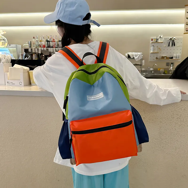 Morellybear Nylon Backpack Regular Women's Pink/Blue-6