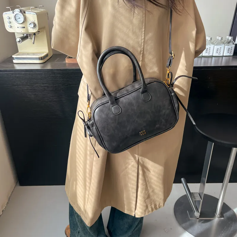 Morellybear PU Crossbody One Shoulder Handbag Women's Black/Coffee/Brown-2
