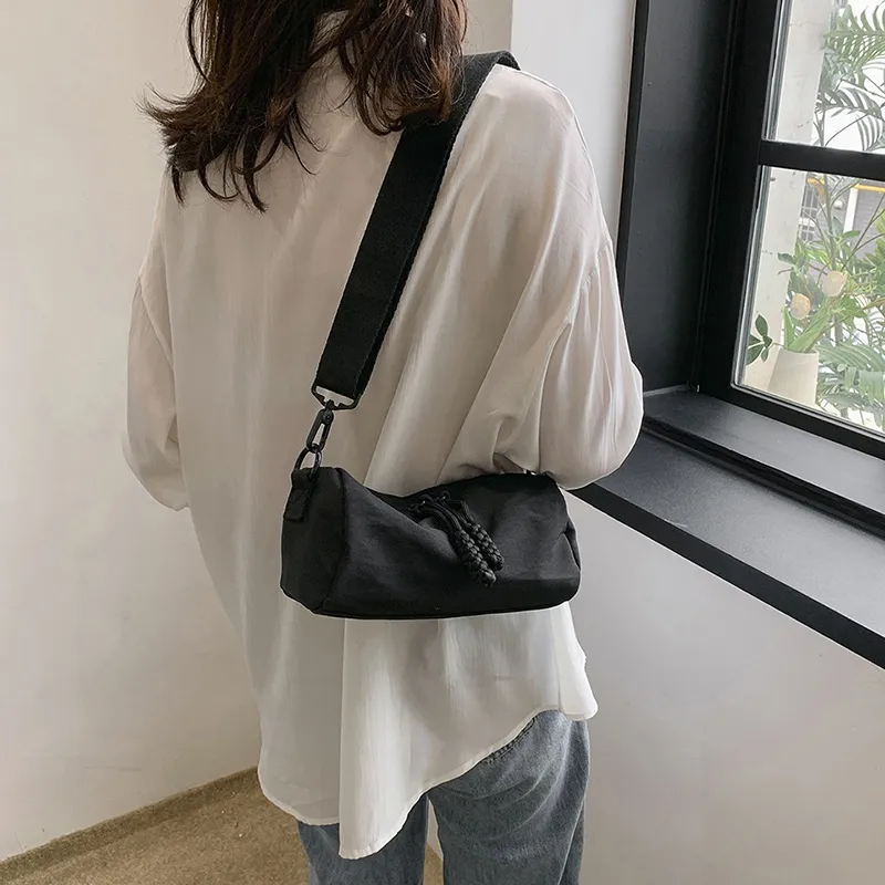 Morellybear Nylon Crossbody Bag Regular Women's Black/White-22