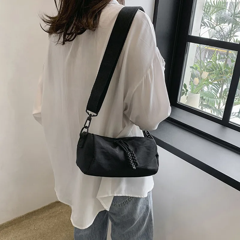 Morellybear Nylon Crossbody Bag Regular Women's Black/White-21