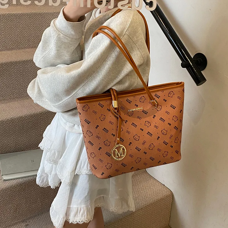 Morellybear PU Shoulder Bag Women's Pink/Brown/White-10
